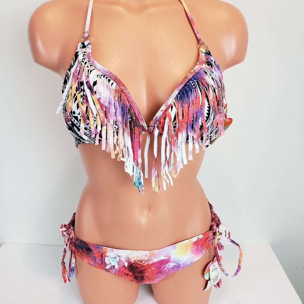 NWT Fringe/ Tie Dye Bikini Size Large
